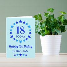 Blue 18 Today or Any Age Customisable Birthday Car