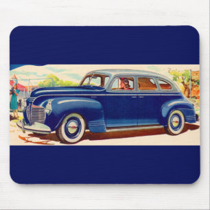 blue 1941 Plymouth Mouse Mat