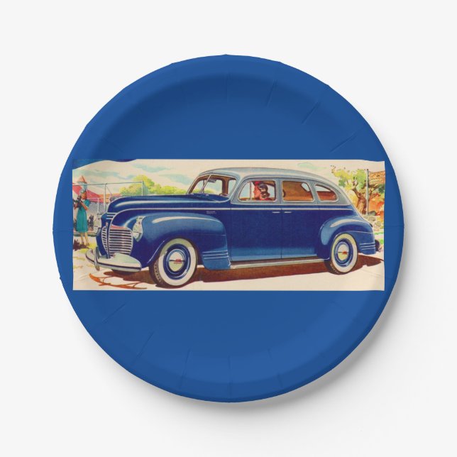 blue 1941 Plymouth Paper Plate (Front)
