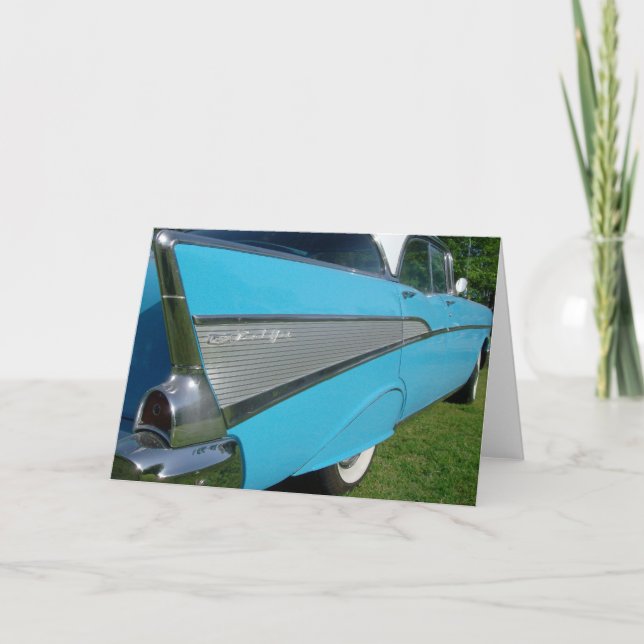 Blue 1957 Chevy Greeting Card (Front)
