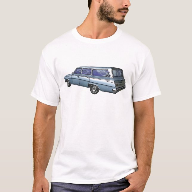 Blue 1962 Chevrolet station wagon. T-Shirt (Front)