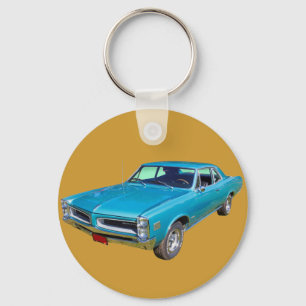 Blue 1966 Pontiac Le Mans Muscle Car Key Ring