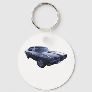 Blue 1968 Pontiac GTO Key Ring