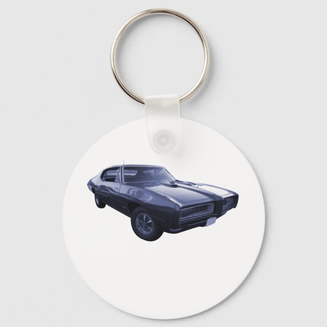 Blue 1968 Pontiac GTO Key Ring (Front)