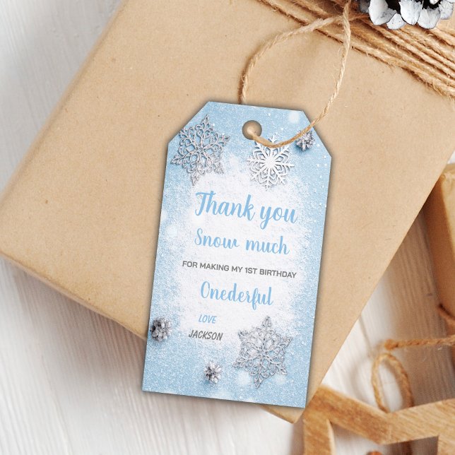 Blue 1st Winter Birthday Gift Tags (Blue 1st Winter Birthday Gift Tags)