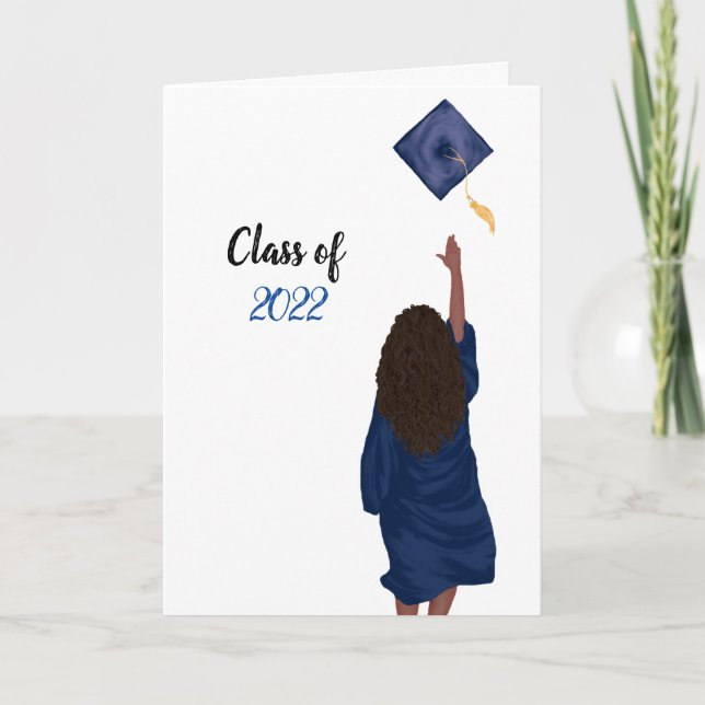 Blue 2022 Congratulations, Graduate Card - Female (Front)