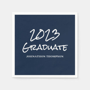 Blue 2023 Graduation Name Napkin