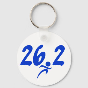 Blue 26.2 marathon key ring