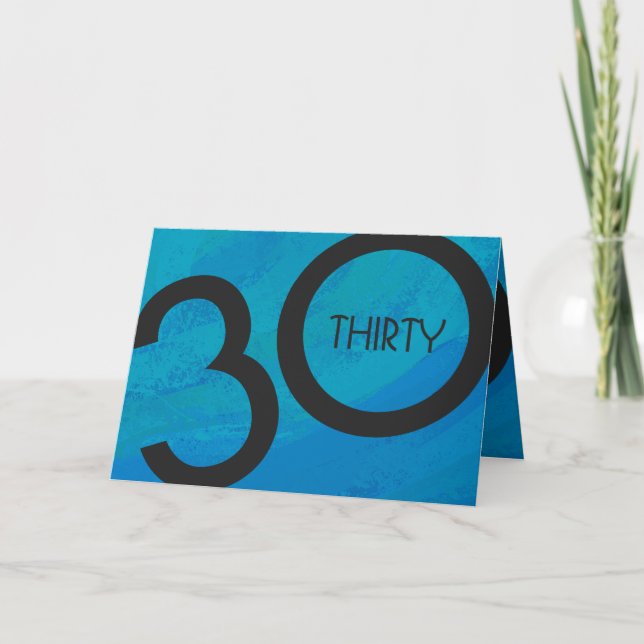 Blue 30 Decade Birthday Card (Front)