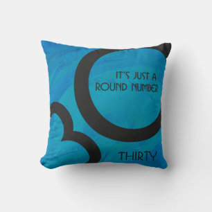 Blue 30 Decade Birthday Cushion