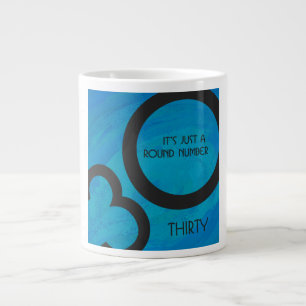 Blue 30 Decade Birthday Large Coffee Mug