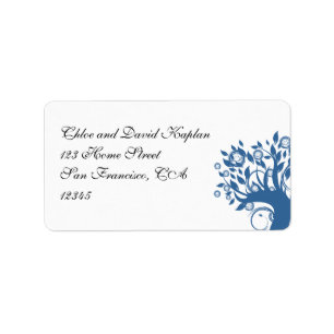 Blue 369 Wedding Address Label Tree