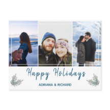 Blue 3 photo Christmas Holiday