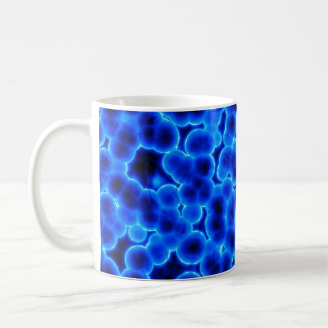 Blue 3D Cells Coffee Mug (Left)