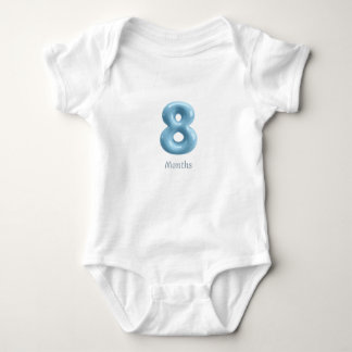 Blue 3D Number 8 - 8 Months Baby Bodysuit
