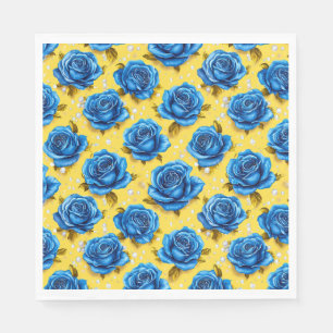 Blue 3d roses napkin