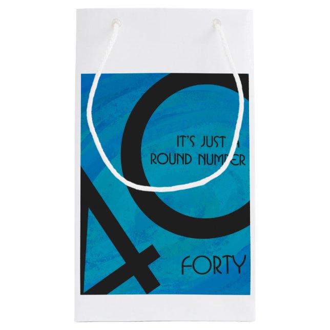 Blue 40 Decade Birthday Small Gift Bag (Back)