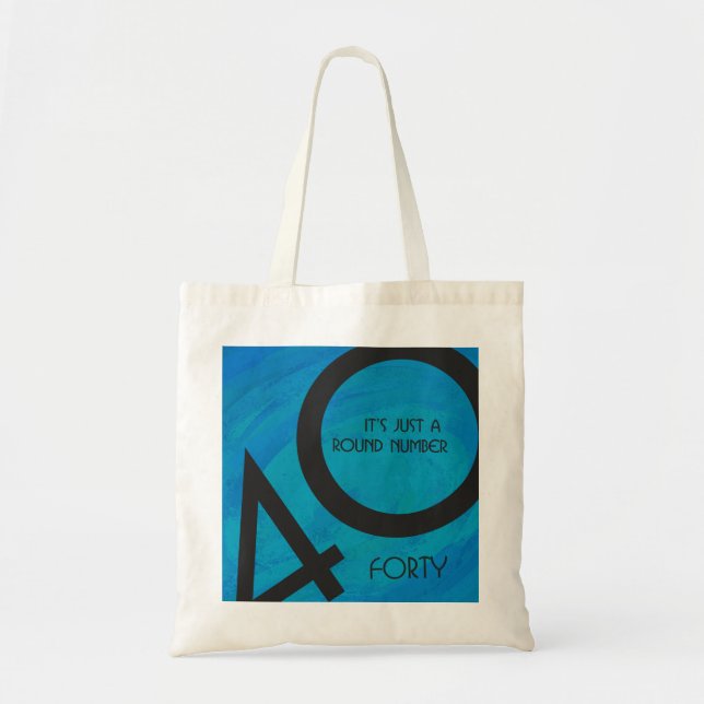 Blue 40 Decade Birthday Tote Bag (Front)