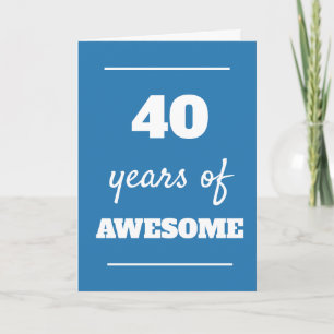 Blue 40th Birthday Card