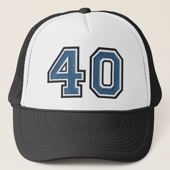 Blue 40th Birthday Party Trucker Hat (Front)