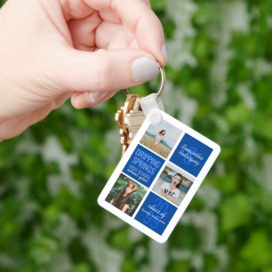 Blue 4-Photo Fun Boxes Class Year Key Ring