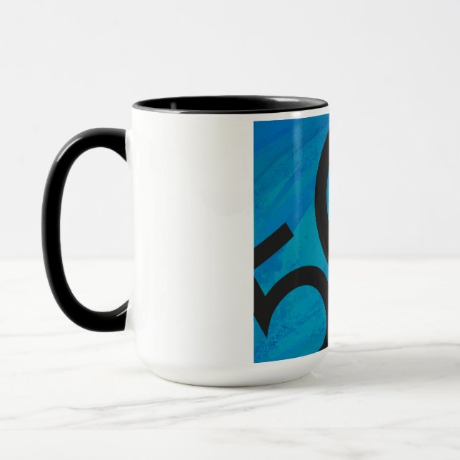 Blue 50 Decade Birthday Mug (Left)