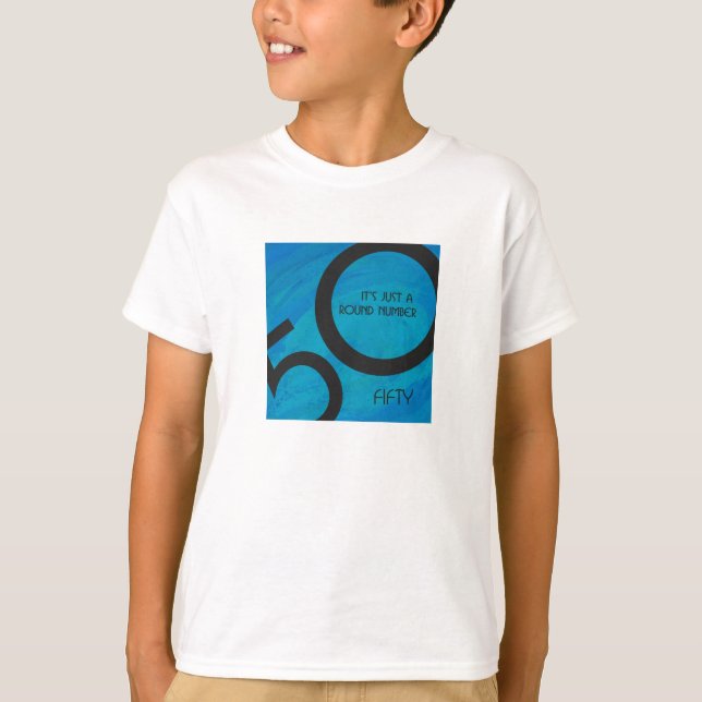 Blue 50 Decade Birthday T-Shirt (Front)