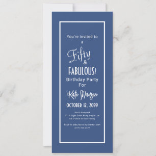 Blue 50 & FABULOUS Surprise Birthday Party Invitation