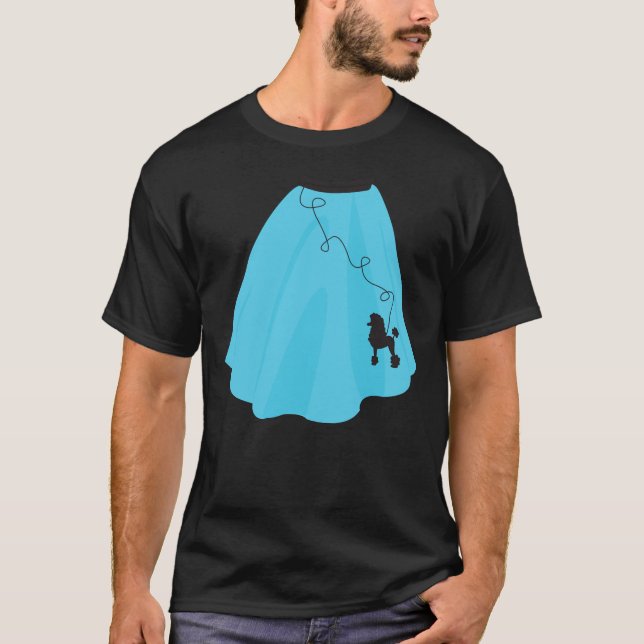 Blue 50s Poodle Skirt T-Shirt (Front)