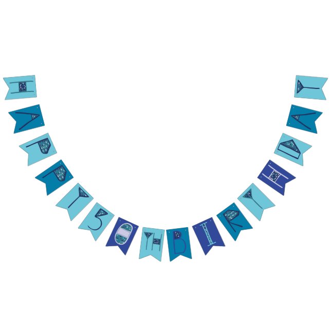 Blue 50th Happy Birthday Bunting Bunting (All)