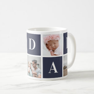 Blue 5 Photo Collage I Love Dad Mug