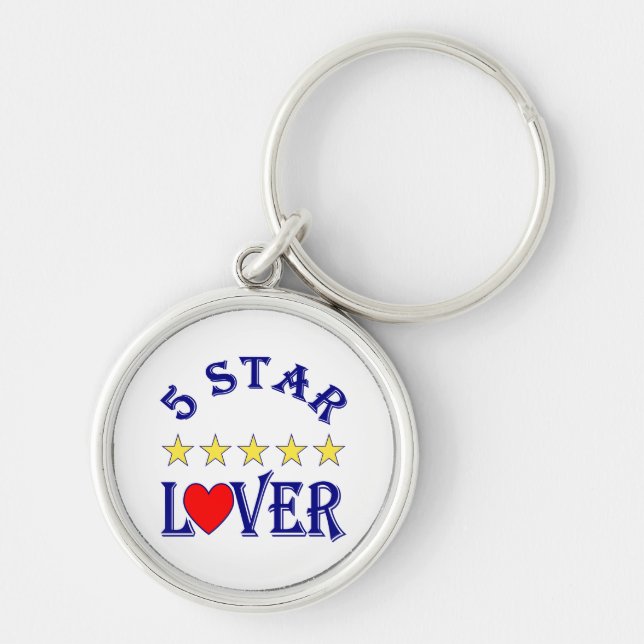 Blue 5 Star Lover Key Ring (Front)