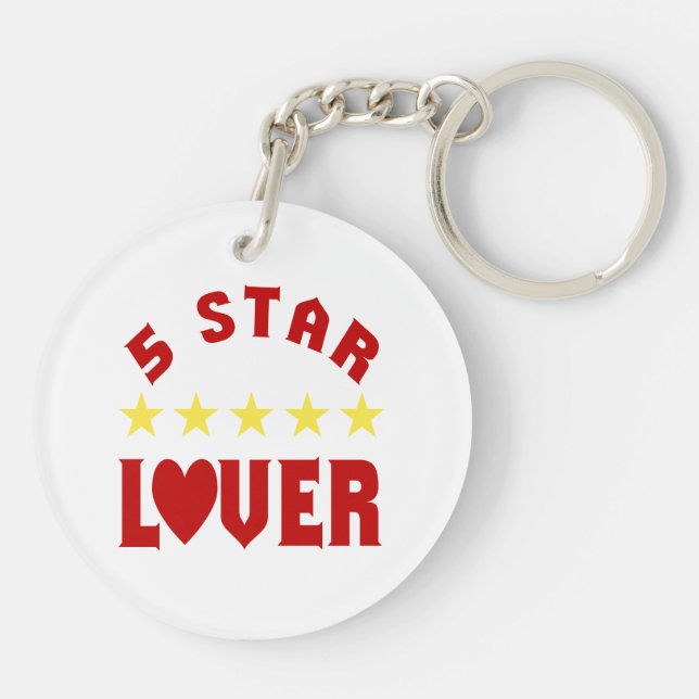 Blue 5 Star Lover Key Ring (Back)
