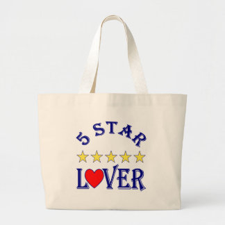Blue 5 Star Lover Large Tote Bag