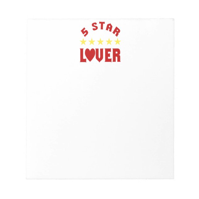Blue 5 Star Lover Notepad (Front)