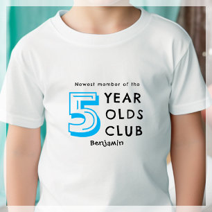 Blue   5th Birthday   Personalised  T-Shirt