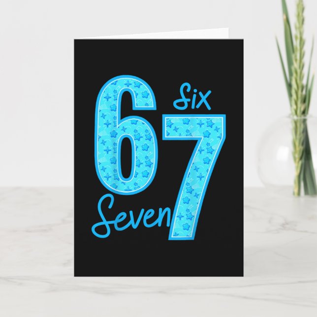 Blue 67 Funny Meme  Card (Front)