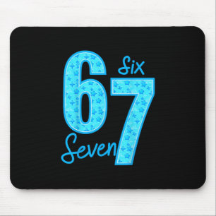Blue 67 Funny Meme Mouse Mat