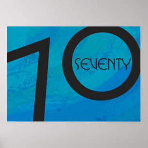 Blue 70 Decade Birthday Poster