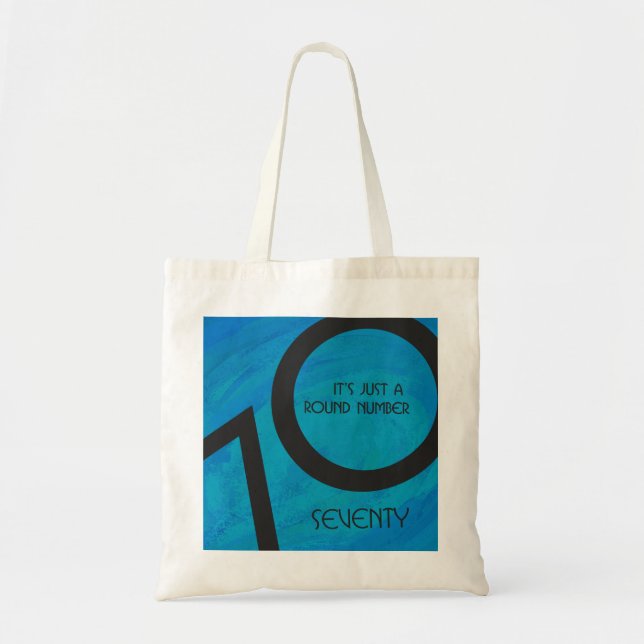 Blue 70 Decade Birthday Tote Bag (Front)