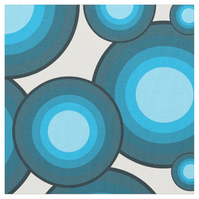 Blue 70's year circle fabric (Close Up)