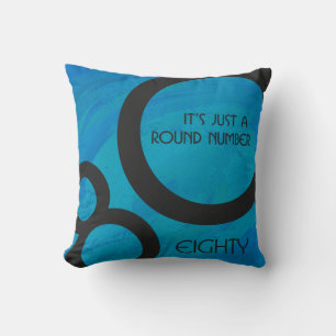 Blue 80 Decade Birthday Cushion