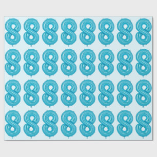 Blue 8 Balloon Wrapping Paper