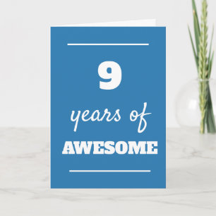 Blue 9th Birthday Card