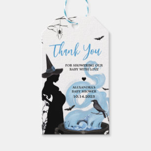 Blue A Baby is Brewing Halloween Favour Tags