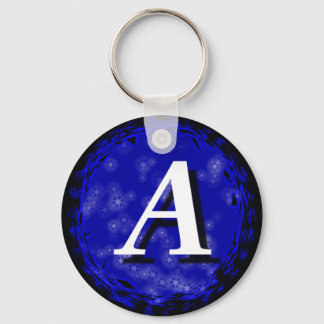 Blue A Key Ring