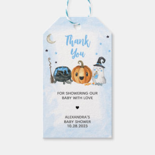 Blue A Little Boo Baby Shower Favour Tags