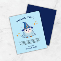 Blue A Little Boo Baby Shower Thank You Card 