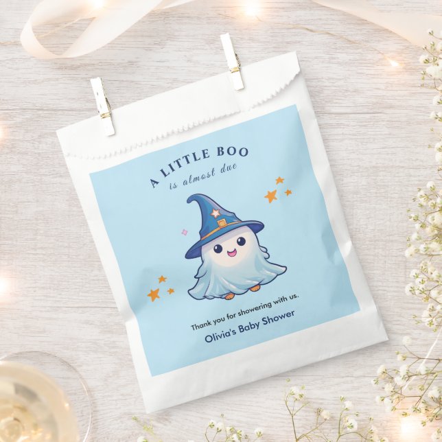 Blue A Little Boo Halloween Baby Shower  Favour Bags (Clipped)