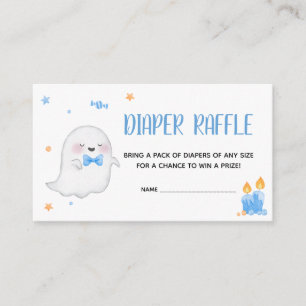 Blue A Little Boo Halloween Diaper Raffle Enclosure Card